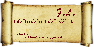 Fábián Lóránt névjegykártya