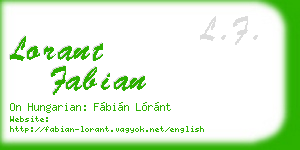 lorant fabian business card