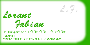 lorant fabian business card